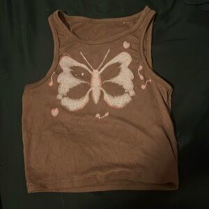 Butterfly Cropped Tank Top